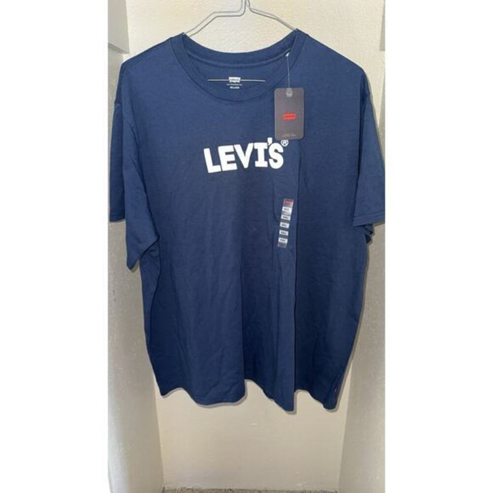 This is a Levi's Relaxed Fit Short Sleeve T-shirt in blue with the iconic white